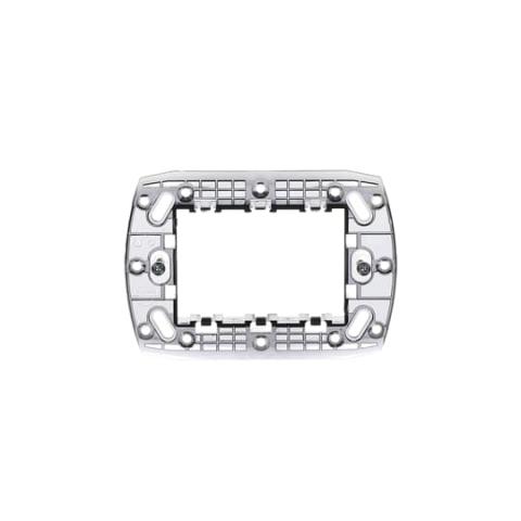 Immagine per 3-module support for rectangular box (center distance 83.5 mm) 1 gang Silver - Chiara da Sacchi elettroforniture