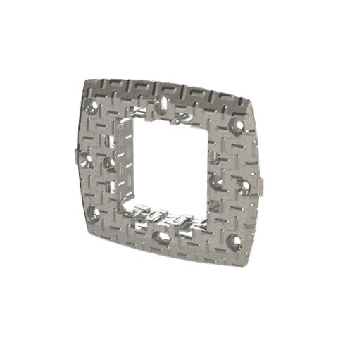 Immagine per 2-module support with claws for round box 1 gang Silver - Chiara da Sacchi elettroforniture