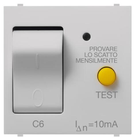 Immagine per Automatic RCD, 1P+N, C6 - 10 mA, breaking capacity 1.5kA 10 mA White - Mylos da Sacchi elettroforniture