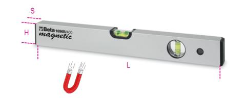 Immagine per Livelle con base magnetica in alluminio profilato anodizzato con due fiale infrangibili da Sacchi elettroforniture