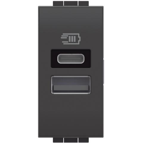 Immagine per LL - CARICATORE USB TIPO A+C 1M ANTRACIT da Sacchi elettroforniture