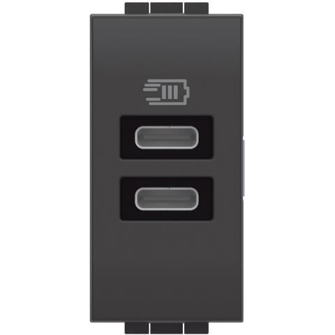 Immagine per LL - CARICATORE USB TIPO C+C 1M ANTRACIT da Sacchi elettroforniture