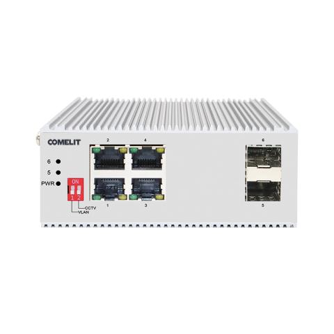 Immagine per SWITCH 4 PORTE POE + 2 SFP DIN MOUNT da Sacchi elettroforniture