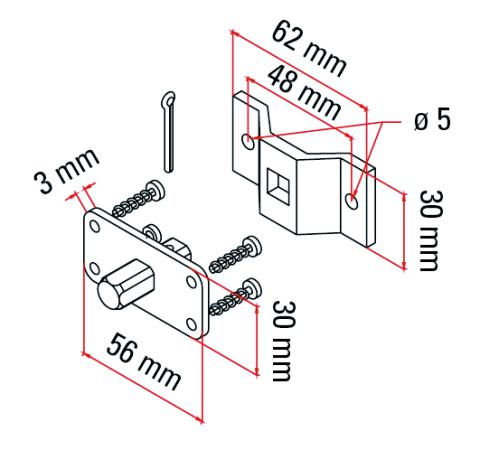 Immagine per KIT STAFFA FORI PASS.+PERNO QUADRO da Sacchi elettroforniture