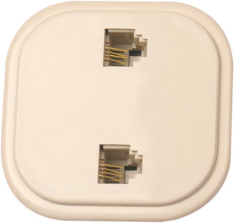 Immagine per PRESA PARETE TELEFONICA CON 2 PLUG 6/4 da Sacchi elettroforniture